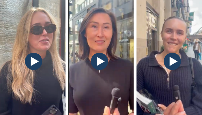 Tre personer intervjuas på stan om var de bokar sina behandlingar