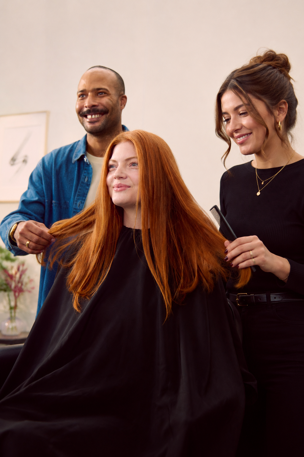 Frisörteam i en salong